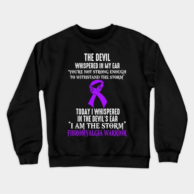 I Am The Storm Fibromyalgia Awareness Warrior Crewneck Sweatshirt by Bruce D Hubbard